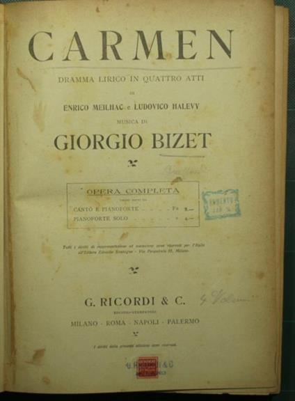 Carmen - Georges Bizet - copertina