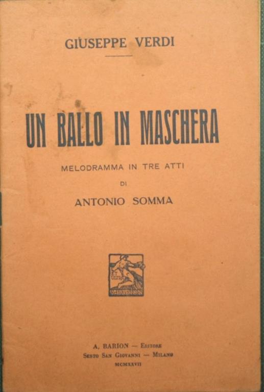 Un ballo in maschera - Giuseppe Verdi - copertina