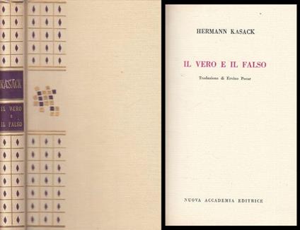 Il Vero e Il Falso - Hermann Kasack - copertina