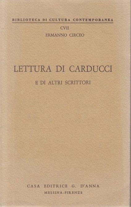 Lettura di Carducci - Ermanno Circeo - copertina