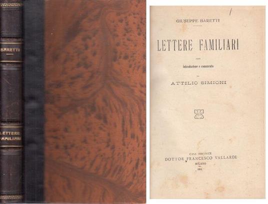 Lettere Familiari - Giuseppe Baretti - copertina