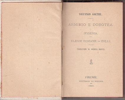 Arminio e Dorotea - Johann Wolfgang Goethe - copertina