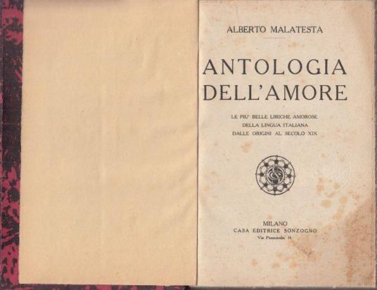 Antologia Dell'amore - copertina
