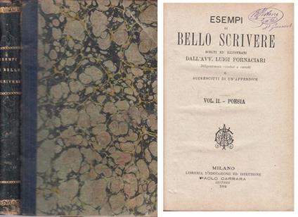 Esempi di Bello Scrivere Vol.Ii Poesia - Luigi Fornaciari - copertina