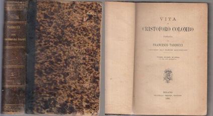 Vita Cristoforo Colombo Volume Secondo - Francesco Tarducci - copertina