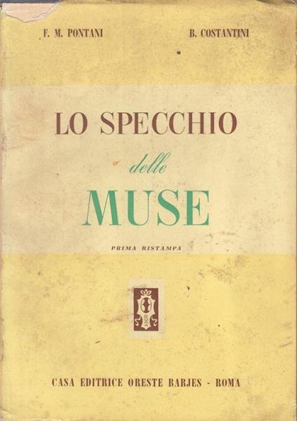 Lo Specchio Delle Muse - F. M. Pontani - copertina