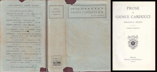 Prose - Giosuè Carducci - copertina