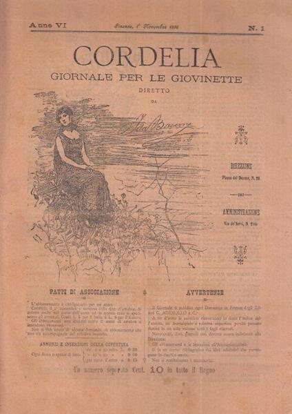 Cordelia Giornale per Giovinette Anno V 1885/1886 - copertina