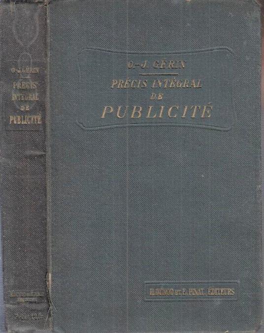 Precis Integral De Pubblicitè - Octave-Jacques Gerin - copertina
