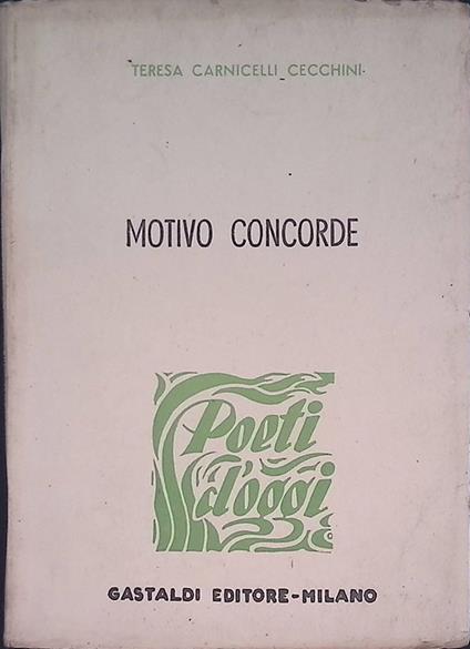Motivo concorde. Sonetti - copertina
