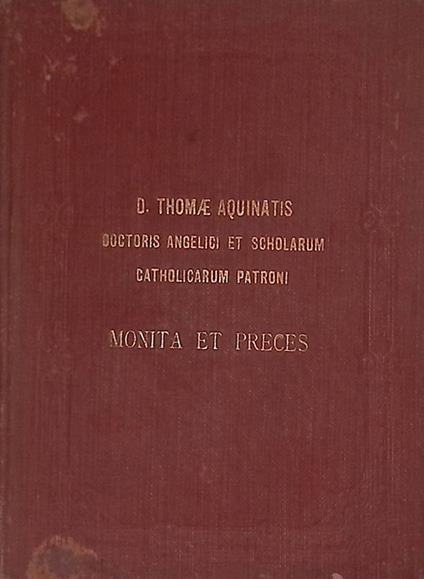 Monita et preces - D. Thomas - copertina