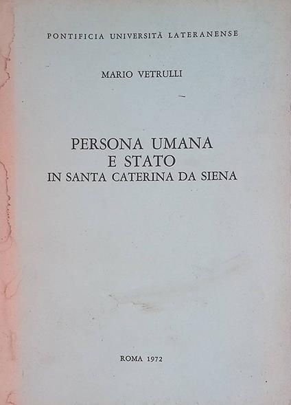 Persona umana e stato in Santa Caterina da Siena - Mario Vetrulli - copertina