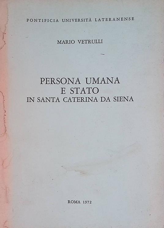 Persona umana e stato in Santa Caterina da Siena - Mario Vetrulli - copertina