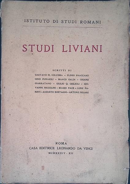 Studi Liviani - copertina