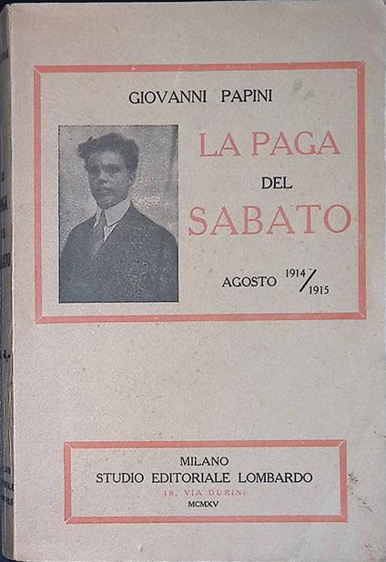 La paga del sabato - Giovanni Papini - copertina