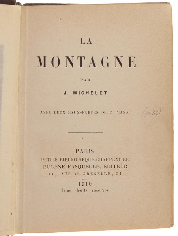 La Montagne. Avec Deux Eaux-Fortes De F.Massi