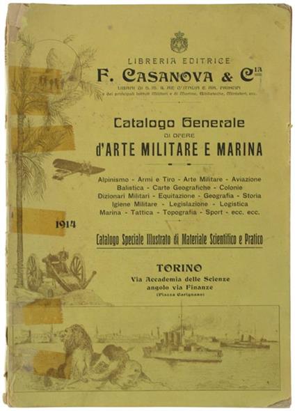 Catalogo Generale Di Opere D'arte Militare E Marina 1914 - copertina