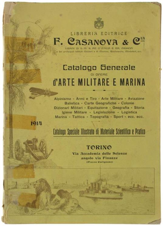 Catalogo Generale Di Opere D'arte Militare E Marina 1914 - copertina