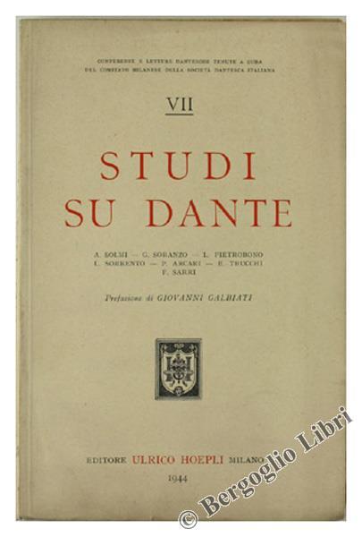 Studi Su Dante. Vol. Vii - copertina