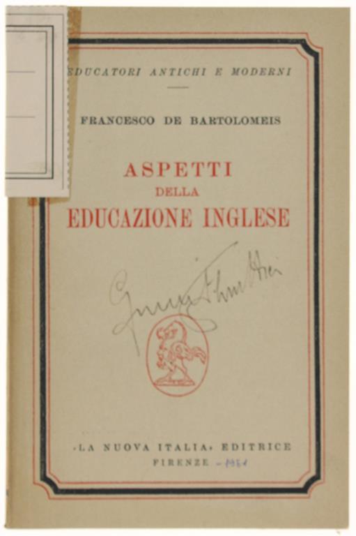 Aspetti Della Educazione Inglese - Francesco De Bartolomeis - copertina