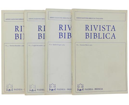 Rivista Biblica. Annata 1969 Completa - copertina