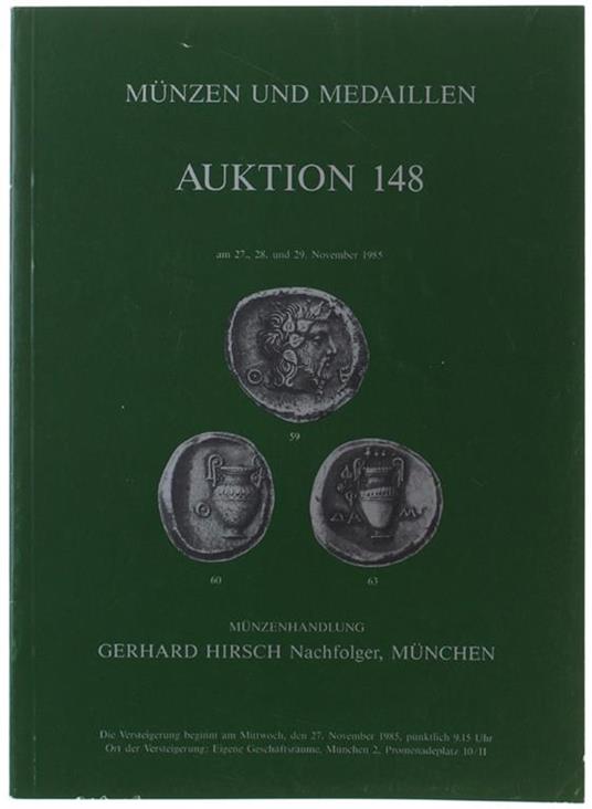 Munzen Und Medaillen. Auktion 148. Am 27, 28, 29 November 1985 - copertina