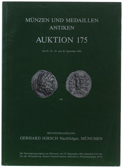 Munzen Und Medaillen Antiken. Auktion 175. Am 23, 24, 25, 26 September 1992 - copertina