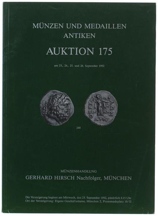 Munzen Und Medaillen Antiken. Auktion 175. Am 23, 24, 25, 26 September 1992 - copertina