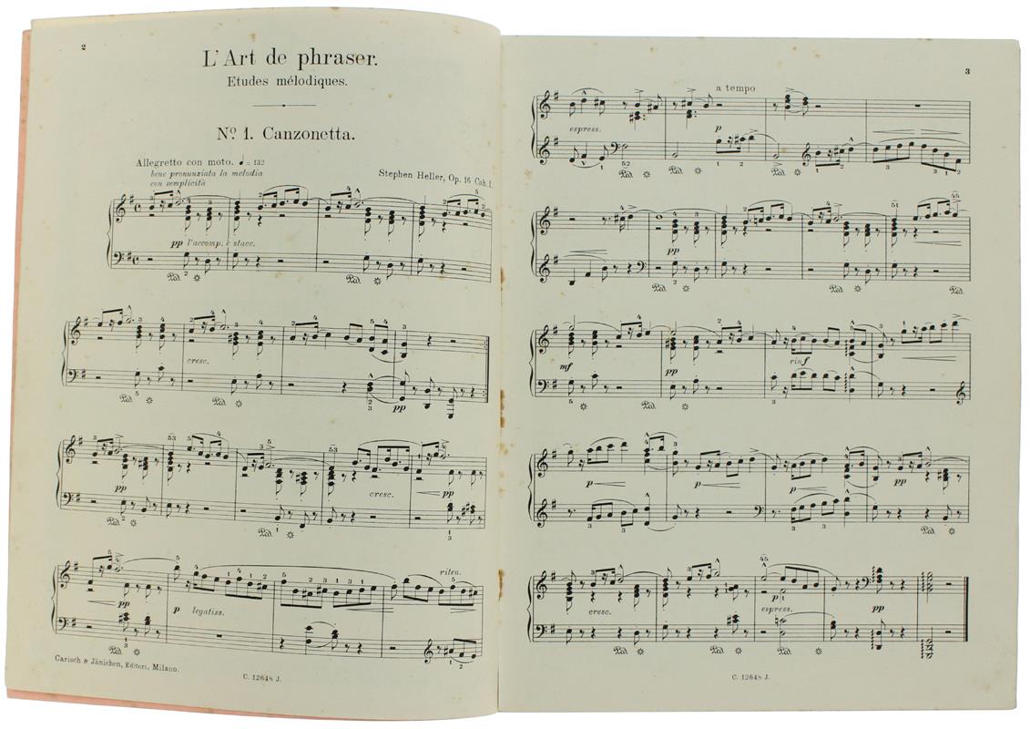 Studi Per Pianoforte. L'arte Di Diteggiare - 26 Studi Melodici. Vol. 1