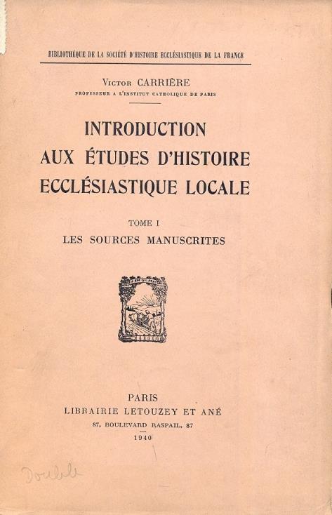 Introduction aux etudes d'histoire ecclèsiastique locale - copertina