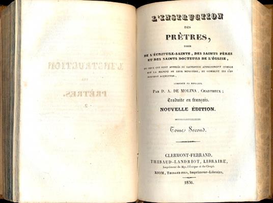 L' Instruction des Pretres, tiree de l'ecriture - Sainte, des Saints pères et des Saint docteurs de l'èglise - copertina
