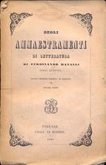 Degli ammaestramenti di letteratura. Seconda edizione corretta ed ampliata