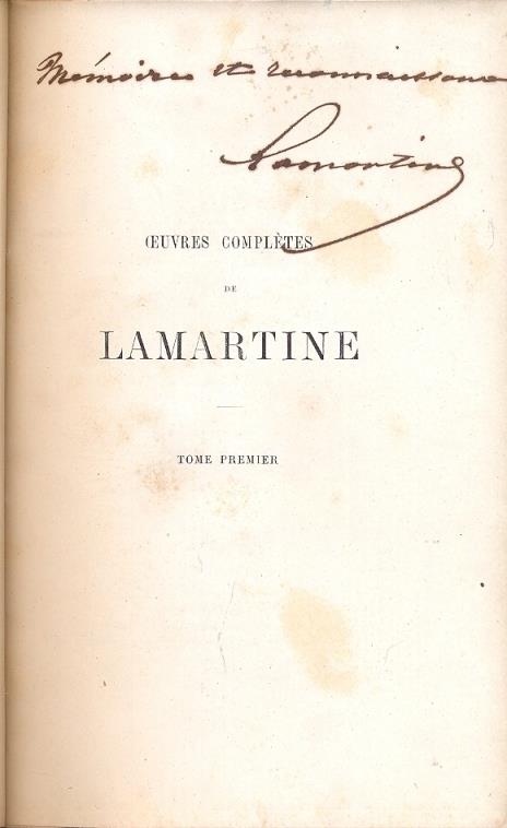 Oeuvres completes. Publiees et inedit. Méditations poétiques - copertina