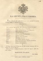 Decreto della Giunta Provvisoria con il quale nomina 12 Capi politici nelle infrascritte Provincie... 26 marzo 1821