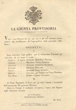 Decreto della Giunta Provvisoria con il quale nomina sette Capi Politici ... 29 marzo 1821