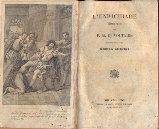 L' Enrichiade. Poema epico. Versione dell'Abate Nicola Ghidini. - copertina