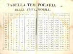 Tabella temporaria delle feste mobili per tutto il secolo XIX