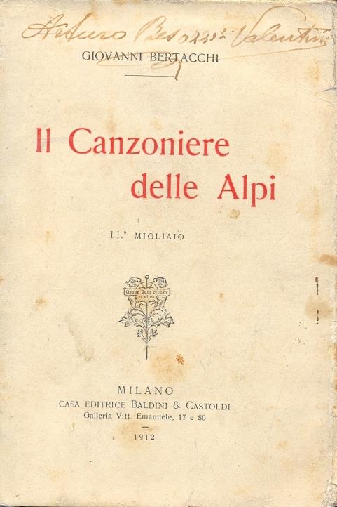 Il Canzoniere delle Alpi - copertina