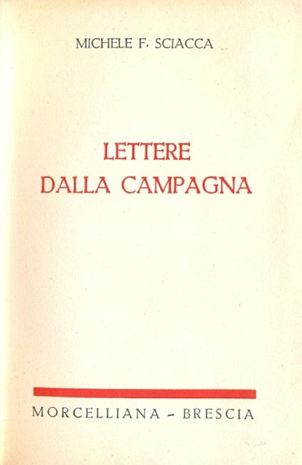 Lettere dalla campagna - Michele Federico Sciacca - copertina