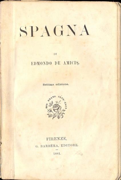 Spagna - Edmondo De Amicis - copertina