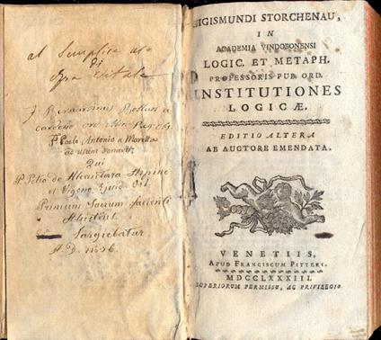 Institutiones Logicae - copertina