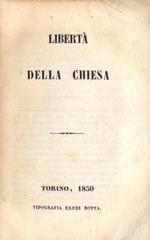 Libertà della Chiesa. (Collezione di buoni libri)
