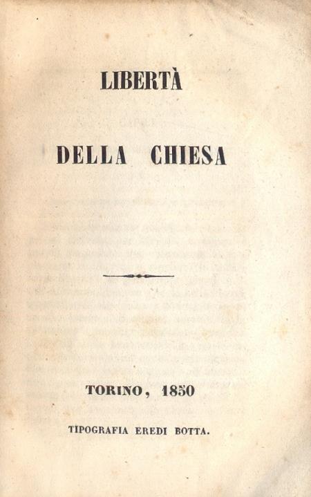 Libertà della Chiesa. (Collezione di buoni libri) - copertina