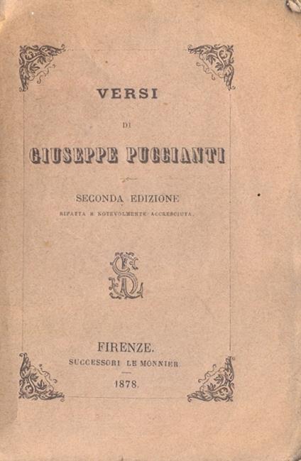 Versi - Giuseppe Puccianti - copertina