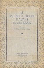 Le più belle liriche italiane dell'anno 1938 scelte dall'Autore