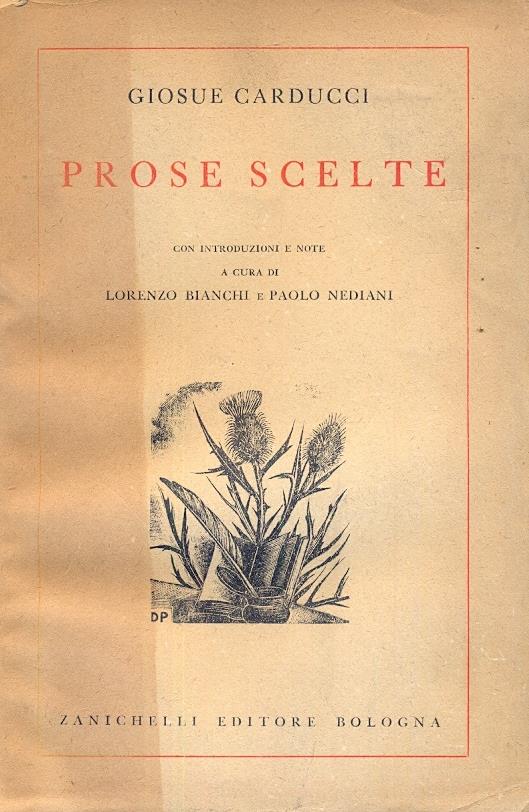 Prose scelte. Con introduzione e note a cura di Lorenzo Bianchi e Paolo Nediani - copertina