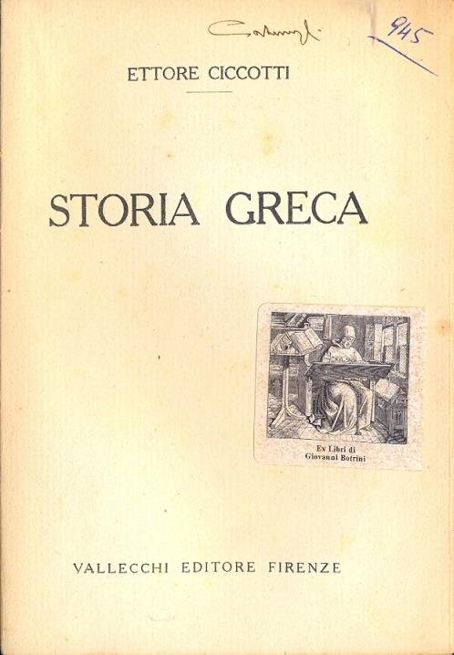 Storia greca - Ettore Ciccotti - copertina