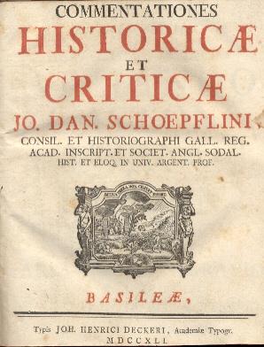 Commentationes historicae et criticae - copertina