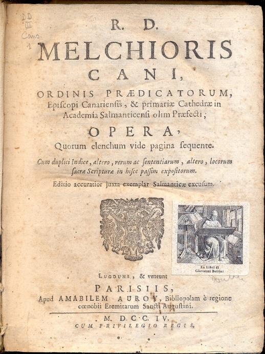Opera, Quorum elenchum vide pagina frequente. Cum duplici Indice, altero, rerum ac Sententiarum, altero, locorum Sacrae Scripturae in hisce passim expositorum - copertina