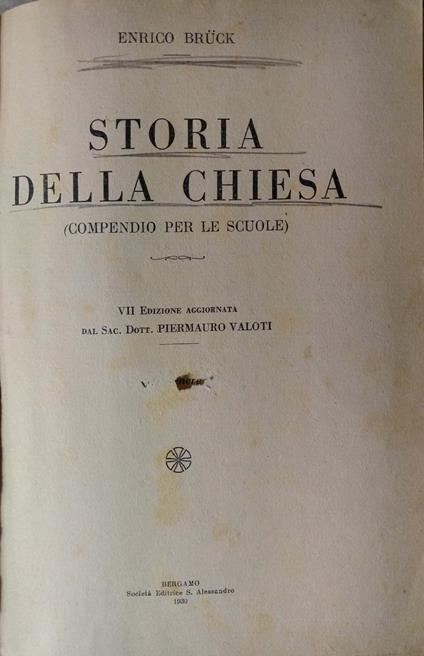 Storia della Chiesa (compendio per le scuole) - copertina